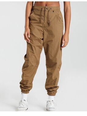 Gymshark High waisted Retake Track Joggers Puddle Brown Khaki Woman’s Size S